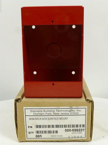 Siemens msm-box red fire alarm surface mount back box nib! for sale