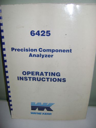 Wayne kerr 6425 precision component analyzer operating instruction manual for sale