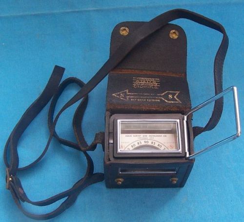 Antique vintage 1950s aqua instruments survey compass in leather case works for sale