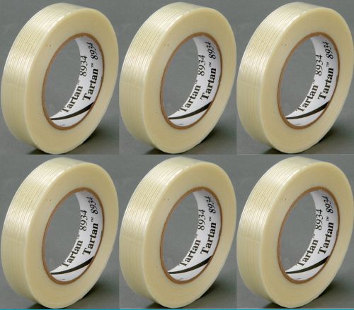 Six (6) Rolls of 3M Tartan Filament Tape 8934 0.70 inches Wide x 180 Feet 330 M