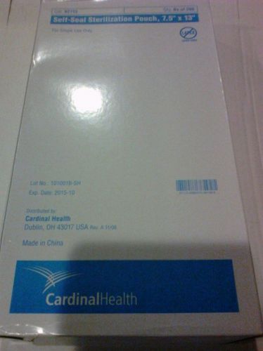 Cardinal health 7.5&#034; x 13&#034; self-seal sterilization pouch dualpeel 92713 qty.200 for sale