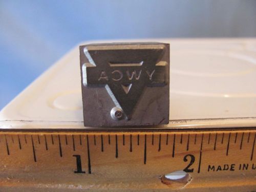YWCA Printer Block Letterpress Metal on Metal