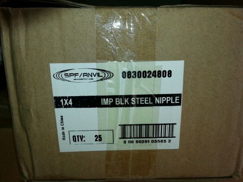 25 1x4 anvil black steal pipe nipples for sale