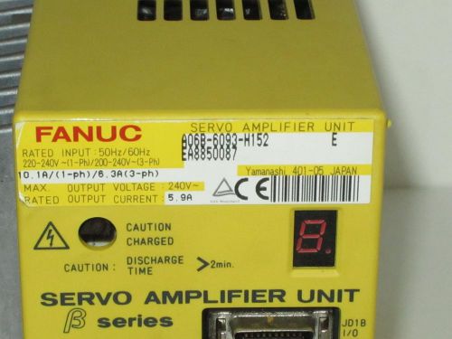Fanuc BETA Servo Amplifier Unit, # A06B-6093-H152, Used, WARRANTY