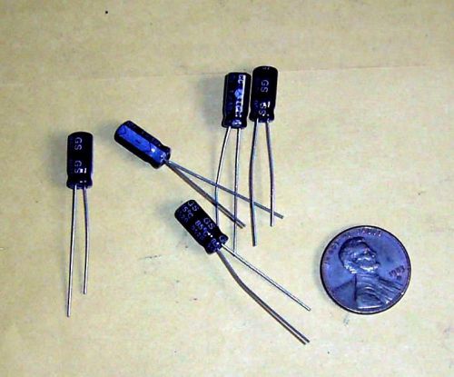 Lot of 5 Radial Capacitors 1uF/50V (-40°C to +85°C) by GS