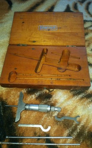 Starrett Depth Micrometer in Wood Case USA