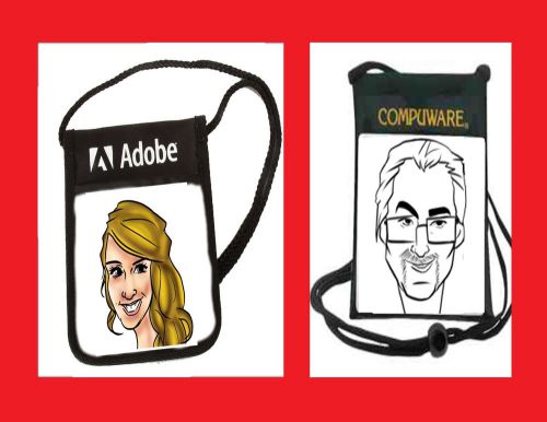 Trade Show Booth Badge Name Tag Caricature from Photo Display Party favor lot