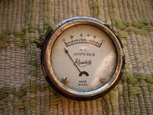 Vintage Readrite AC Amperes Meter 0-10 Amps Rat Rod Auto Gauge-
							
							show original title