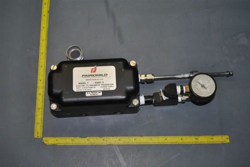 Fairchild electric to pneumatic transducer t-5200-4 w/gauge for sale