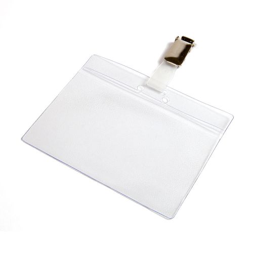 100 STRAP CLIPS &amp; PVC WALLETS ID PASS HOLDER BADGE CARD