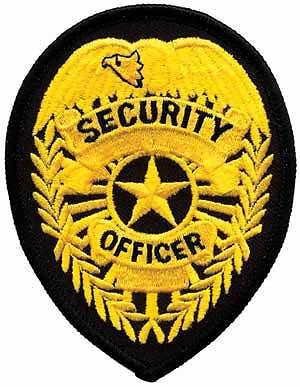 Security Officer Patch (Gold on Black) Item #E418