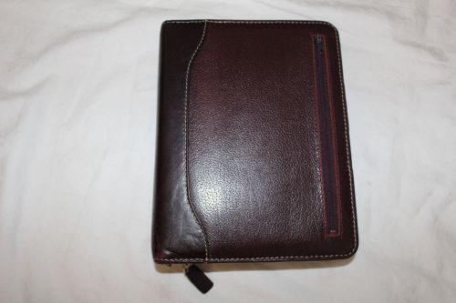 FRANKLIN QUEST Brown Cognac Leather Day Planner Gently Used  Condition