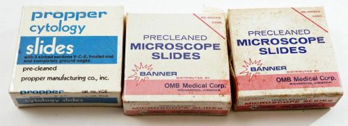 (3) PRECLEANED MICROSCOPE SLIDE 1/2 Gross 1 x 3” Cytology medical scientific lot