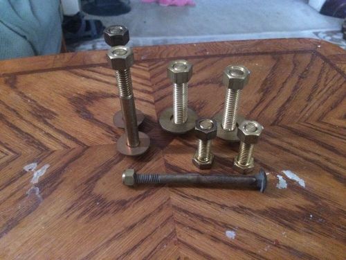 Lot Of 7 Brass Nuts And Bolts