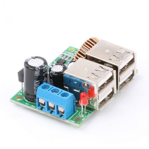 4 USB Car Charger Step-Down DC 12V to 5V Power Supply Module for Phone Table PC