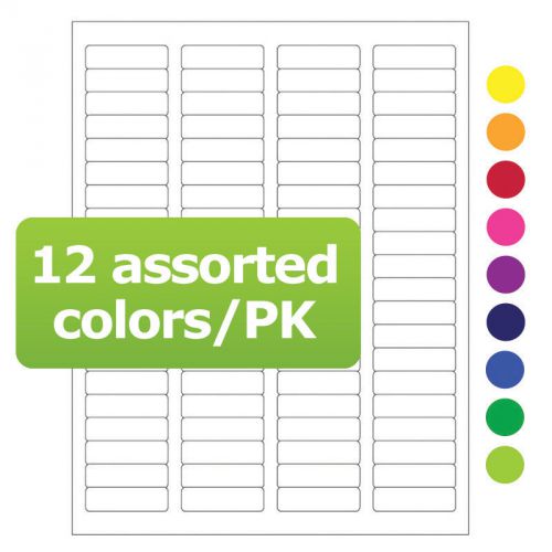 Cryo laser labels - 1.75&#034; x 0.5&#034; #CL-13 (12 assorted colors)