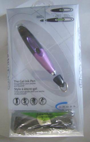 Cross  Cosmic Purple Ion Gel Ink Rollerball Pen with Keyclip and Lanyard