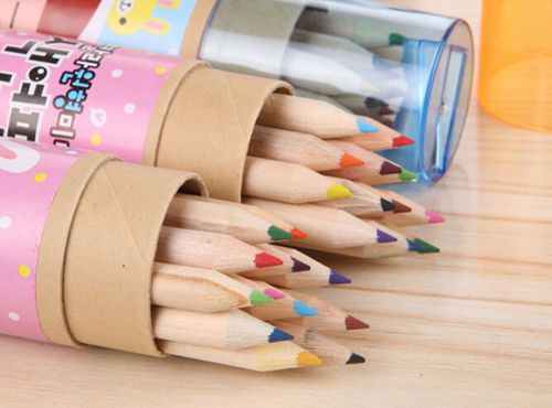 24pcs Artist Drawing Painting Colored Pencils Writing With Sharpener 12 Colors