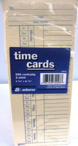 500 x 2 =1000 2 Sided Time Cards Employee Punch Payroll Amano Clock Adams 9664A