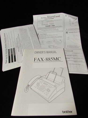 Brother Owner&#039;s Manual for Fax 855 MC