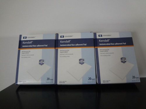 COVIDIEN Kendal Antimicrobial Non-adherent Pad ***LOT of 3 - 20 count boxes = 60