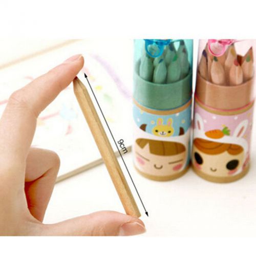 12Pcs Lovely Multi-Color Wood Pencil  For Children Stationery Sketch Drawing