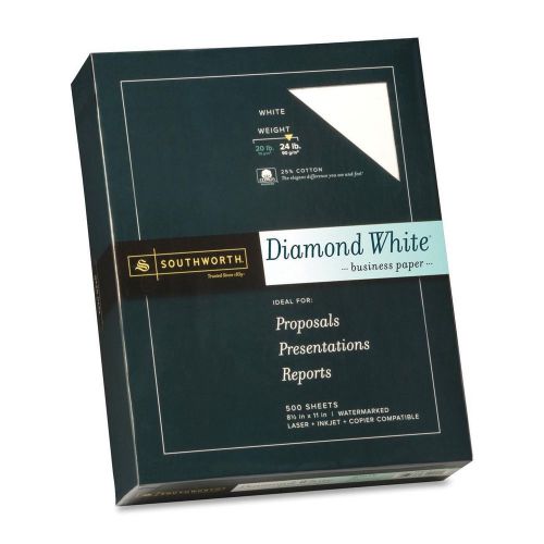 Southworth 3122410 Diamond White Business Paper, 24 lb., 8-1/2&#034;x11&#034;, 500/BX