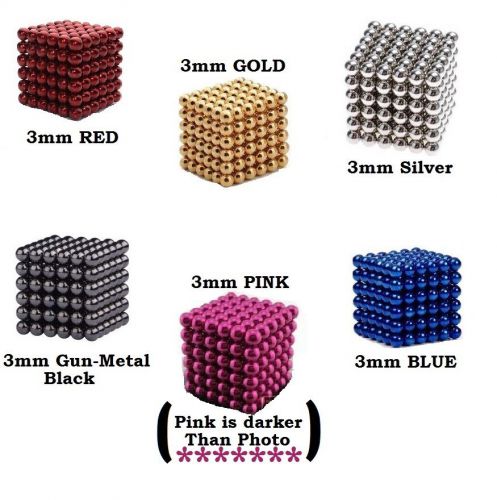 Red Blue Silver Gold Pink OR Black (gun metal) Magnets 600 pieces each color