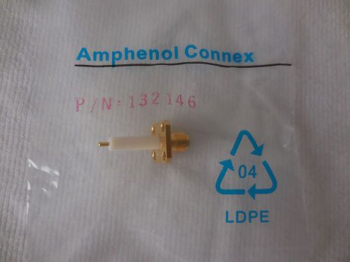 Amphenol RF Connex SMA Panel Mount P/N #132146. Solder. NIP