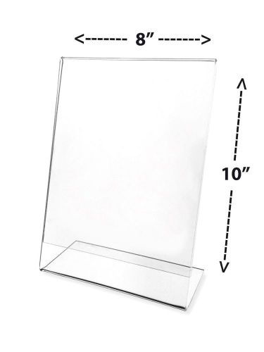 8&#034; x 10&#034; Vertical Acrylic Table Tent Picture Display &amp; Sign Holder - Clear