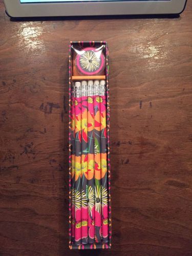 Vera Bradley Pencil Box Set In Jazzy Blooms