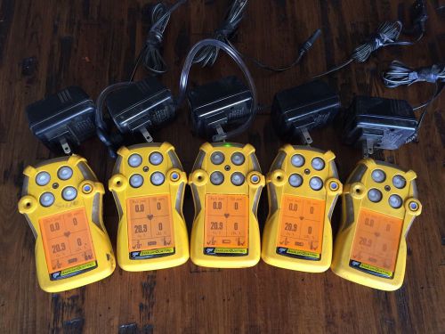 (5) bw gas alert quattro gas monitor detector meter o2 co h2s lel for sale