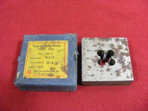 Vtg Standard Tool Solid Square Pipe Die 2 1/2&#034; x 2 1/2&#034; Square Size 1/4