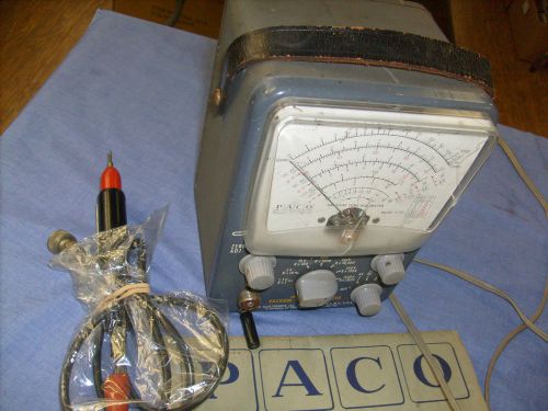 PACO V-70 Vacuum tube multimeter with probe and manual  / vintage meter