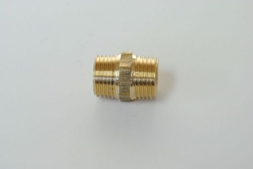 Brass 1/2&#034; 1ea pt male thread hex nipple piping quick coupler connector for sale