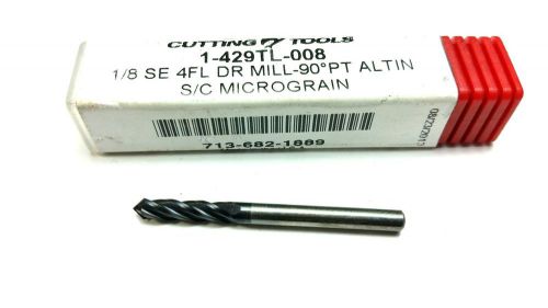 1/8&#034; US22 Solid Carbide 90 Degree ALtIN Coated 4 Flute Drill Mill (Q 116)