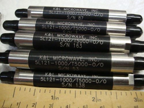K&amp;l microwave low pass filter 5l121-1000/t5000-0/0 sma female ends new old stock for sale