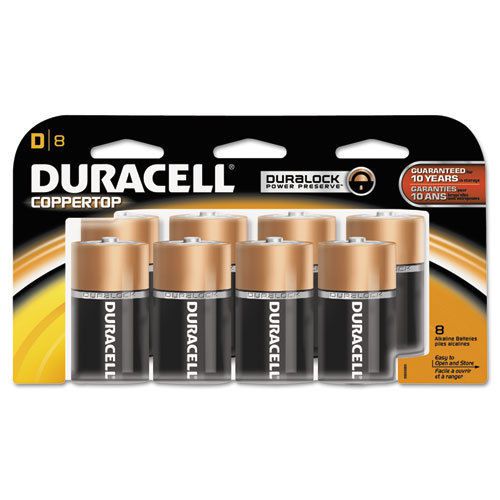 Coppertop alkaline batteries with duralock power preserve technology, d, 8/pk for sale