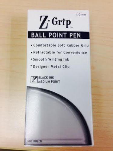 Zebra® Z-Grip® Retractable Ballpoint Pen, Medium Point, Black, 12/Pack