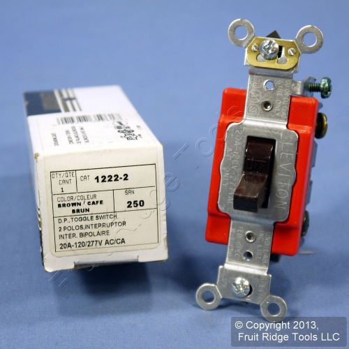 Leviton brown industrial toggle light quiet switch double pole 20a 1222-2 boxed for sale