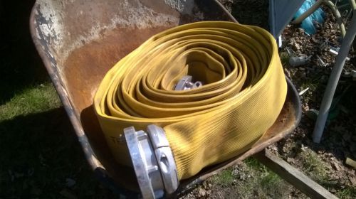 ONE 4&#034; x 100&#034; Angus Supply Rubber Fire Hose --- used, retired from a fire dept