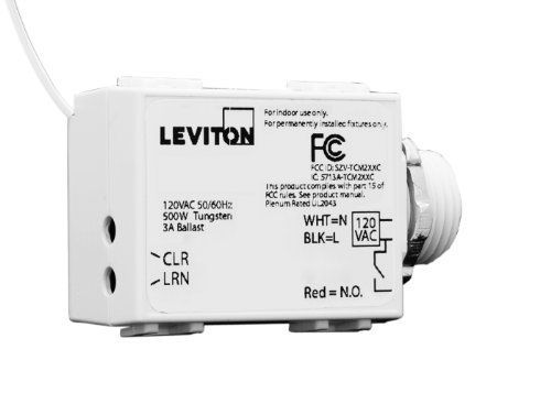 Leviton WST05-10 LevNet RF Threaded Mount 3-Wire 500 Relay Receiver, 120VAC
