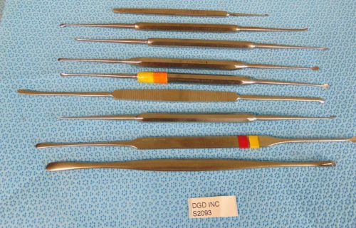 Lot Of 9 Curettes Aesculap, Storz, Miltex &amp; Gyrus All In Good Condition S2093