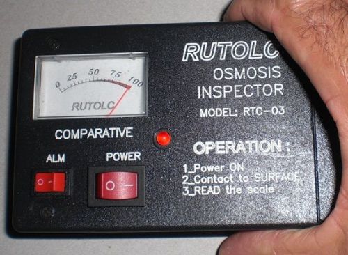 &#034;RUTOLC OSMOSIS INSPECTOR&#034;  OSMOS CONTROL SEARCH MARINE GRP BOAT MOISTURE METER