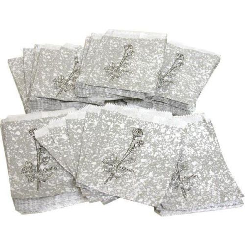 500 Silver Color Paper Gift Bags 5&#034; x 7&#034;