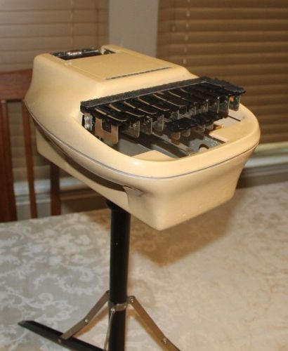 STENO-LECTRIC Reporter Shorthand Machine Stenograph with Stand and Case - NICE!