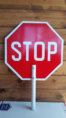 Stop slow paddle sign 18&#034;x18&#034; stop/slow paddle sign with handle for sale