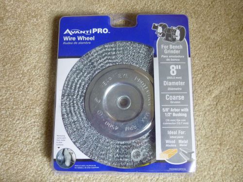 Avanti wire wheel for bench grinder 8&#034; coarse 4500 rpm max for sale