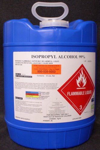 ISOPROPYL ALCOHOL 99.8% - NO UPS HAZMAT FEE!  NEW 5 GALLON PAIL