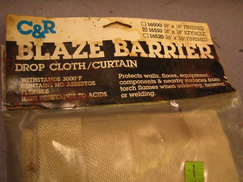 C&amp;R Blaze Barrier Drop Cloth Curtain 18&#034; X 18&#034; #16510 Keyhole  old stock  21W2